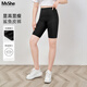 MsShe【騎行鯊魚(yú)皮五分褲】大碼女裝2025夏裝胖mm收腹提臀打底褲 B款-黑色現貨 5XL