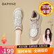 DAPHNE達芙妮厚底加絨板鞋女款高幫棉鞋2025新款女鞋冬季學(xué)生抗寒鞋子 香檳色 加絨 跟高6cm 38 (240mm) 標準碼