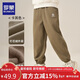 羅蒙童裝男童加絨褲子2026春季兒童一體絨燈芯絨寬松長(cháng)褲 卡其 150