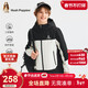 暇步士（Hush Puppies）童裝兒童三防風(fēng)衣25秋男女童戶(hù)外連帽薄外套 鉆石黑   170   