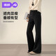 婧麒孕婦微喇褲春秋季外穿長(cháng)褲2026新款大碼不勒肚子休閑西裝褲子 黑色 M 【建議體重90-105斤】
