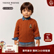 Teenie Weenie Kids小熊童裝25年新款秋冬男女寶寶簡(jiǎn)約百搭絞花針織毛衣 橘色 100 cm