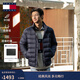 TOMMY JEANS25秋冬新款男商務(wù)休閑運動(dòng)學(xué)院風(fēng)輕薄90絨排骨絎縫立領(lǐng)羽絨服外套 藏青色C1G M （推薦：140-155斤）