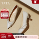 他她（TATA）尖頭高跟鞋女細跟婚鞋新娘鞋伴娘鞋2025春季單鞋7QT08AQ5 銀色 35