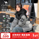 駱駝（CAMEL）高蓬面包羽絨服中性防潑水登山外套 734CA6LB605C 硯墨灰 XXL