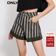 ONLY時(shí)尚百搭高腰卷邊短褲闊腿牛仔褲女|123143016 J19 黑牛仔 S (160) 64A