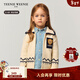 Teenie Weenie Kids小熊童裝25年新款秋冬男女寶寶學(xué)院風(fēng)拉鏈針織毛衣開(kāi)衫 米白色 100 cm