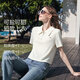 百圖（betu）女裝2026年春夏新款T恤顯瘦休閑Polo衫簡(jiǎn)約百搭短袖上衣女2602X03 米白 L