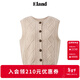 ELAND【100%綿羊毛】衣戀馬夾女菱形格紋正反兩穿背心25冬季新款  燕麥色(33)OATMEAL S 160