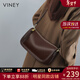 viney牛皮包包女包新款斜挎包輕奢餃子包生日情人節禮物送女友老婆 【咖啡色】新年送女生高級感實(shí)用品牌洋氣腋下包 時(shí)尚百搭休閑小眾單肩包