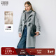 Teenie Weenie【趙露思同款初代千金牛角扣】小熊綿羊毛雙面呢大衣 中灰色 M