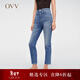 OVV春夏熱賣(mài)女裝意大利進(jìn)口面料九分鉛筆褲休閑牛仔褲 中藍（凈色）01 27