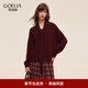 歌莉婭安可拉紅色毛織上衣女2025新款秋季穿搭慵懶毛衣1E8J5J77A 91R酒紅 XS