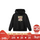 NIKE3BRAND 耐克男女童連帽加絨衛衣2025冬季撞色logo兒童保暖上衣