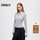 ONLY 2025秋季襯衫拼接領(lǐng)口設計翻領(lǐng)長(cháng)袖正肩T恤女|125302020