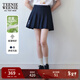 Teenie Weenie小熊女裝簡(jiǎn)約夏季高腰百褶裙學(xué)院風(fēng)休閑短裙半身裙女 藏青色 XS (155)