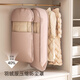 自然屋衣服壓縮防塵罩羽絨服大衣掛式防塵袋家用衣柜透明掛衣袋杏粉長(cháng)款