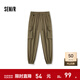 森馬（Semir）休閑褲男冬季磨毛大口袋工裝褲戶(hù)外運動(dòng)寬松束腳褲松緊腰長(cháng)褲 駝色50100 XL