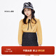 little MO&Co.童裝秋冬裝兒童上衣女童燈芯絨長(cháng)袖襯衫薄款襯衣女孩 絡(luò )黃色 120 120/56