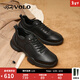 VOLO犀牛鞋子男款運動(dòng)鞋新款男士休閑皮鞋舒適軟底跑步鞋 黑色 41