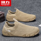 回力（Warrior）一腳蹬男鞋夏季新款透氣網(wǎng)面鞋男士輕便軟底運動(dòng)襪子鞋休閑開(kāi)車(chē)鞋 卡其色 42