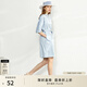 AMII女裝2025赫本風(fēng)法式氣質(zhì)連衣裙夏季新款五分袖收腰顯瘦中 冰藍（12030052） L 165/88A
