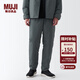 MUJI男式 不易沾水 長(cháng)款 褲 男士 長(cháng)褲子 休閑褲 冬季款 BI00MA3A 深灰色 L（175/88A）