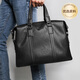 COW公文包男士手提包橫款商務(wù)休閑包男包電腦包 C-9888 黑色 14英寸