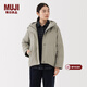 MUJI 女式 不易沾水 羽絨夾克 羽絨服女款 女裝25年冬季外套 BD11BA5A 淺灰棕色 M (160/84A)