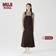 MUJI女式 燈芯絨 背帶裙中長(cháng)款連衣裙半身裙女秋款裙子美拉德BE10CC3A 深棕色 S （155/62A）