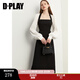 DPLAY2025年秋季黑白長(cháng)袖連衣裙女法式輕禮服裙鎏光紗長(cháng)裙小黑裙 黑拼白連衣裙-長(cháng)袖 L