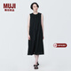 MUJI MUJI 女式強捻無(wú)袖連衣裙女裝連身裙子夏季純棉全棉長(cháng)裙BC2JNC4S 黑色 L (165/88A)