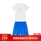安德瑪（Under Armour）兒童套裝男大童短袖T恤梭織短褲 白T皇家藍短褲 170