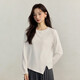 茵曼（INMAN）磨毛保暖不規則開(kāi)叉打底衫女2025秋冬款簡(jiǎn)約百搭休閑長(cháng)袖T恤