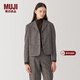MUJI Labo 女式 羊毛混 夾克衫 女外套冬季款女裝西裝小西服 AF00JC4A 棕色 XL (165/92A)