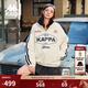 卡帕（Kappa）夏之光同款棉服冬季復古美式賽車(chē)風(fēng)情侶保暖棉襖外套K0FZ2MM02D 韓國白 M