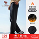 駱駝（CAMEL）加絨運動(dòng)褲男寬松休閑直筒針織長(cháng)褲 J13CAVL6034 幻影黑 XXL