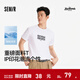 森馬（Semir）涼感T|瘋狂動(dòng)物城短袖T恤男夏寬松情侶字母卡通印花 漂白10007 L