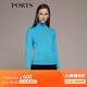 PORTS寶姿秋冬新品鏤空條紋logo繡花針織衫LM9K441NKW008 大西洋藍 L