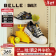 百麗（Belle）SMILEY聯(lián)名流浪玩家涂鴉帆布鞋女商場(chǎng)款高幫休閑鞋3ZJC4CM5 黑色 38 (240mm)