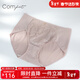 Comfit抗菌中腰內褲女薄款冰絲透氣大碼三角褲頭蕾絲拼接C200156 藕色LAV XL