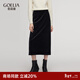 歌莉婭黑色絲絨半身裙女2025新款冬季穿搭針織厚款裙子1ENL2D150 00B黑色 XS
