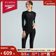 速比濤（Speedo）泳衣女全包裹防曬保暖長(cháng)袖長(cháng)褲連體泳衣柔軟高彈溫泉度假 黑/藍36