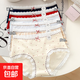 日系ins風(fēng)少女透氣中腰內褲碎花蝴蝶結10A抑菌加長(cháng)底襠三角褲女士 【5條裝】膚+棕格+藍格+條紋+紅 L （95-110斤）