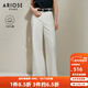 艾諾絲雅詩(shī)【商場(chǎng)同款】2025夏季新品長(cháng)絨棉闊腿牛仔褲高腰白色褲子40423236 白色 M