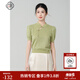 固執（OBSTINATE）【特價(jià)】2025夏季國風(fēng)氣質(zhì)清新綠色短款短袖針織上衣小衫女 綠色 L