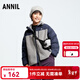 安奈兒（Annil）童裝男童女童短款棉衣棉服冬保暖加絨夾棉防風(fēng)棉襖 柔霧灰 150 cm