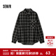 森馬（Semir）長(cháng)袖襯衫男格紋絨感牛仔外套不規則下擺冬季寬松翻領(lǐng)上衣時(shí)尚 原色牛仔98101 M