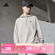 adidas休閑加厚毛圈連帽衛衣套頭衫男女秋冬阿迪達斯官方輕運動(dòng)   金屬灰   L