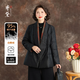 齊黛（QUEDIT）新中式香云紗鵝絨服女2025冬季新款高端品牌雙面穿媽媽羽絨服外套 暮黑 /雙面穿 XL 推薦125-140斤/充絨135g